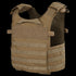 The Condor Gunner Plate Carrier is a tan tactical vest with multiple MOLLE webbing strips and adjustable shoulder straps, designed for carrying gear and providing ballistic protection—ideal for law enforcement or shooting range use.